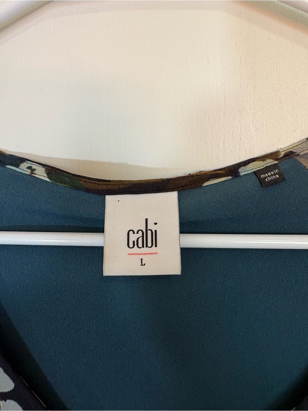CAbi Pirouette‎ #3460 Ruffle Dress Floral Navy V Neck High Low Chiffon L - Picture 4 of 7
